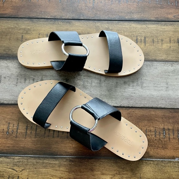 Topshop Black Sandals Size 38 - Picture 2 of 9